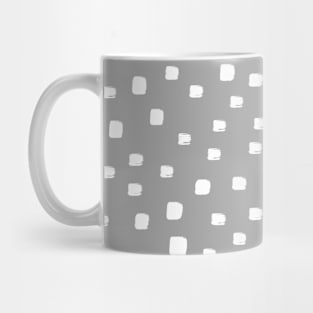 Grey and White Spotty Polka Dot Mug